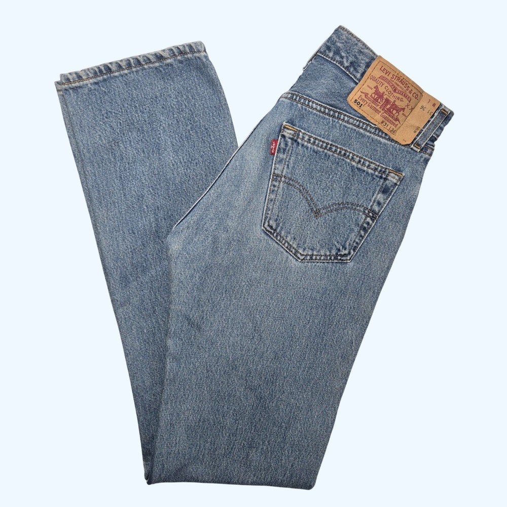 Levis 501 Vintage Made in France Blue Denim Straight Leg Jeans Mens 31x36 90s